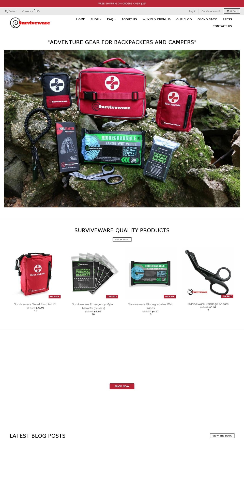 surviveware.com shopify website screenshot