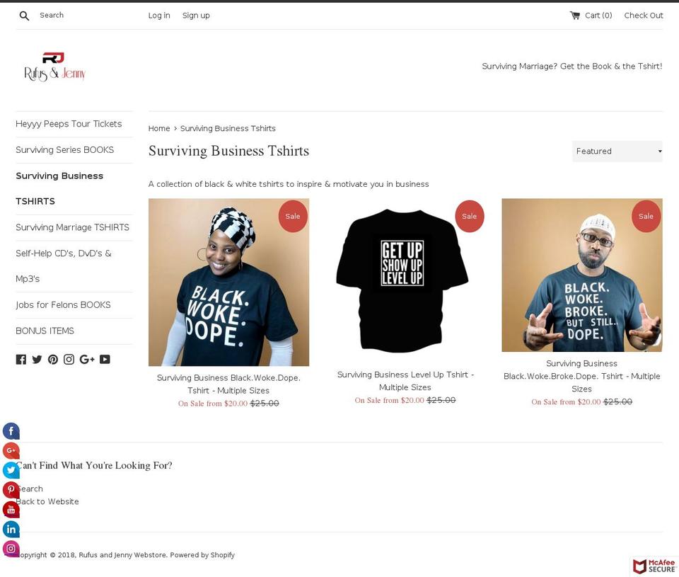 survivingbusinesstips.com — Shopify storefront screenshot
