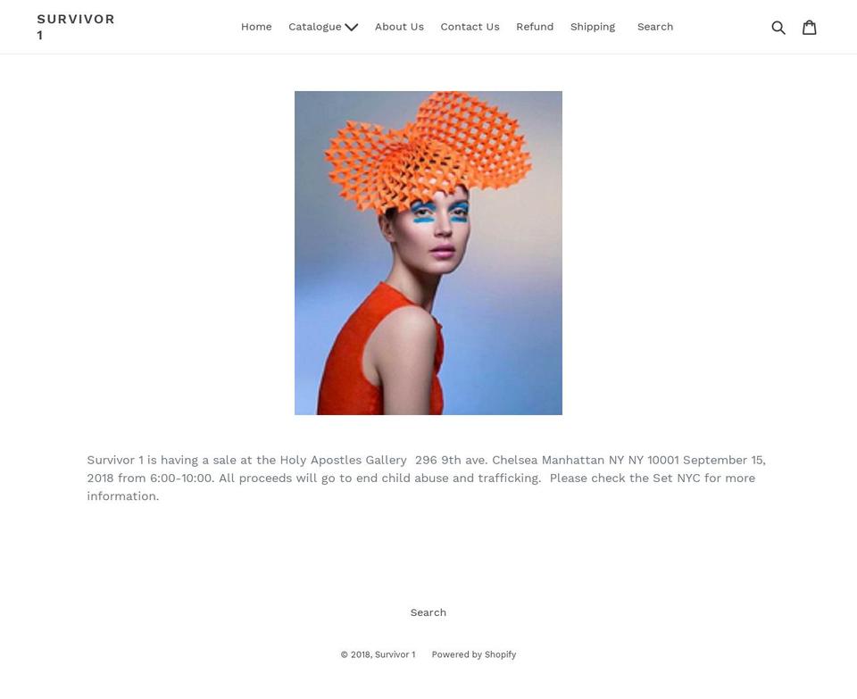 survivor1shop.com — Shopify storefront screenshot