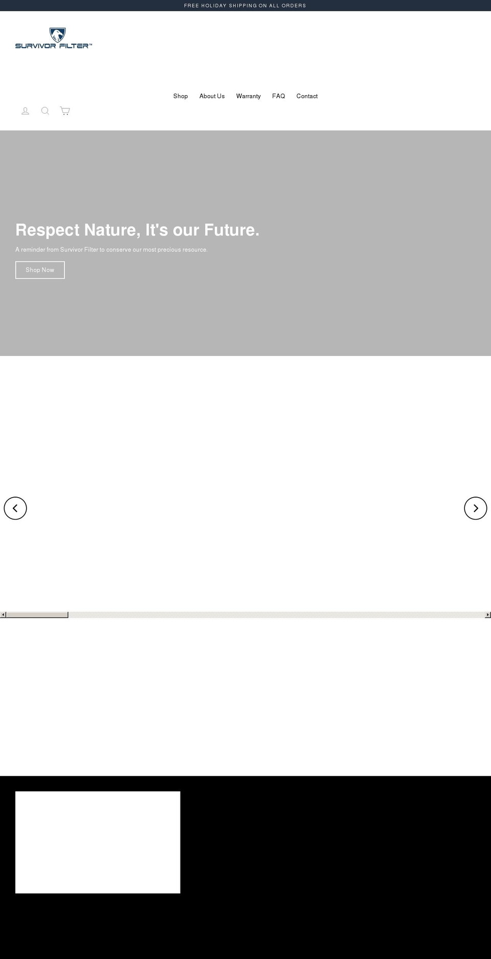 survivorfilter.ca shopify website screenshot