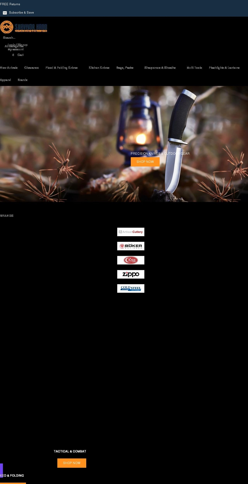 survivorhand.com shopify website screenshot