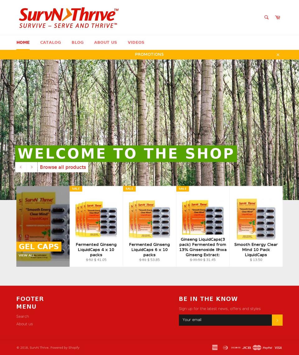 survnthrive.com — Shopify storefront screenshot