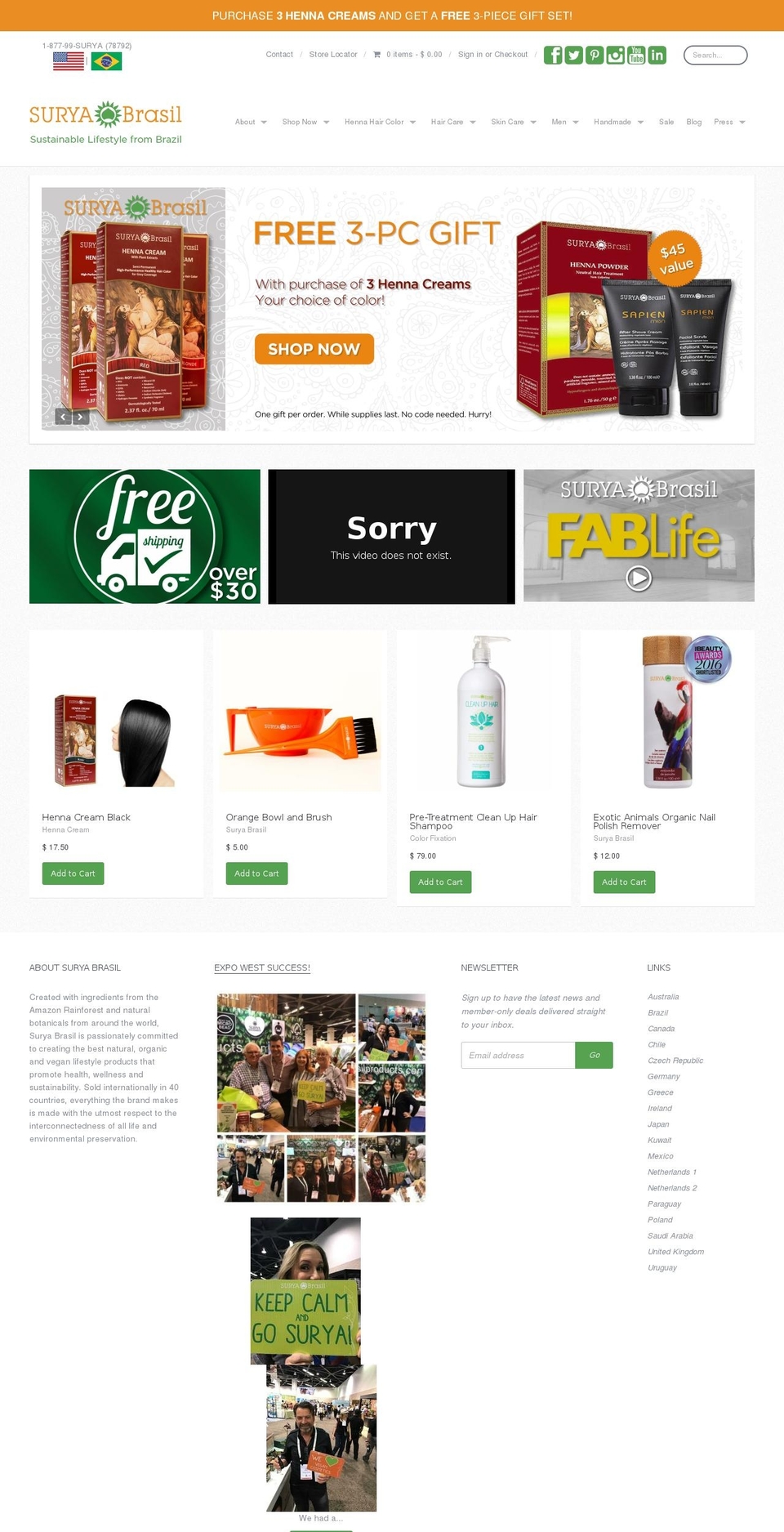 Providence Shopify theme site example suryabrasilproducts.com