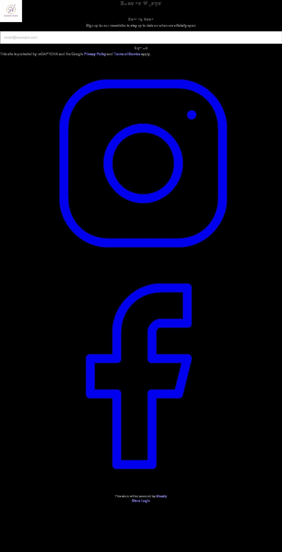 susanavijaya.com shopify website screenshot