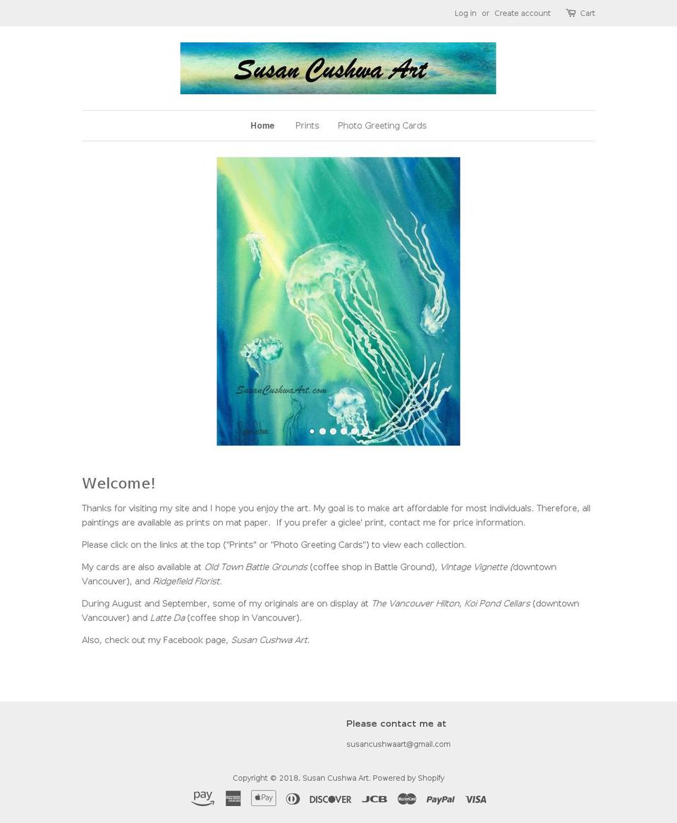 susancushwaart.com — Shopify storefront screenshot