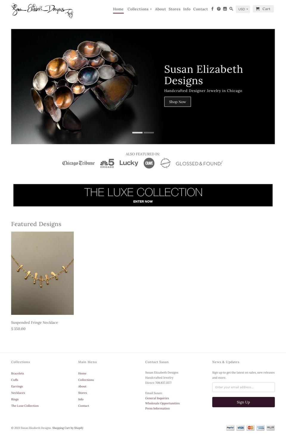 susanelizabethdesigns-com.myshopify.com shopify website screenshot