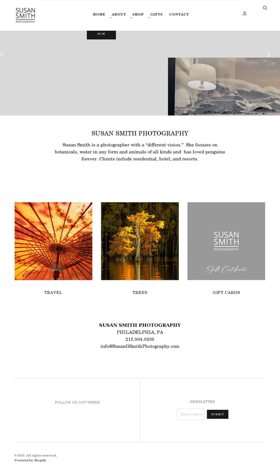 susangsmithphotography.com shopify website screenshot