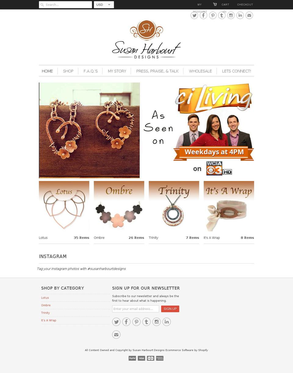susanharbourt.com shopify website screenshot