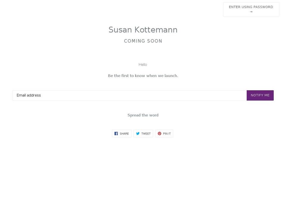 susankottemann.com shopify website screenshot