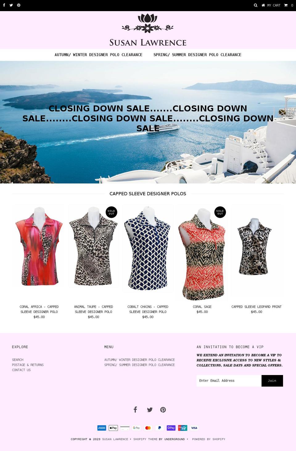 susanlawrencegolfandresort.com.au shopify website screenshot