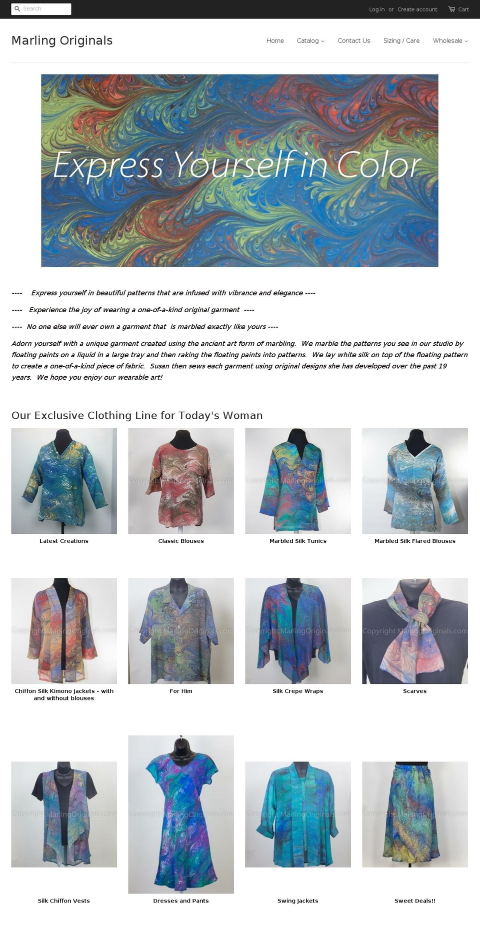 susanmarling.com — Shopify storefront screenshot