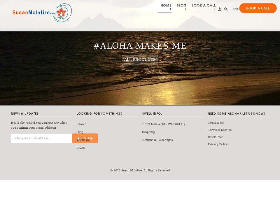 susanmcintire.com shopify website screenshot