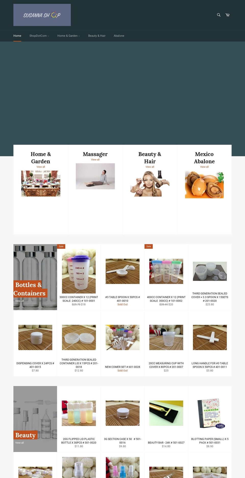 susannashop.com shopify website screenshot
