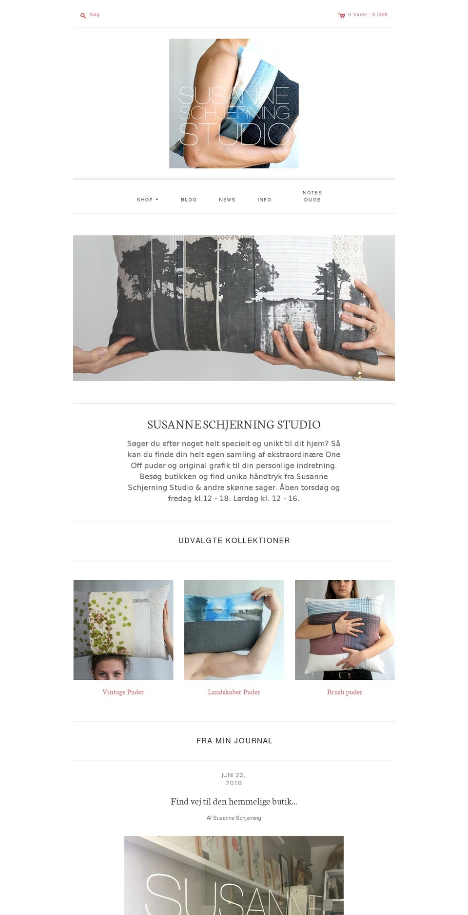 susanneschjerning.com — Shopify storefront screenshot
