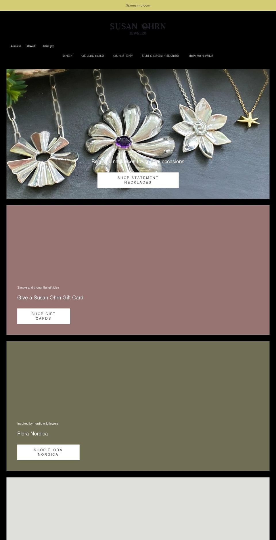 susanohrnjewelry.com shopify website screenshot