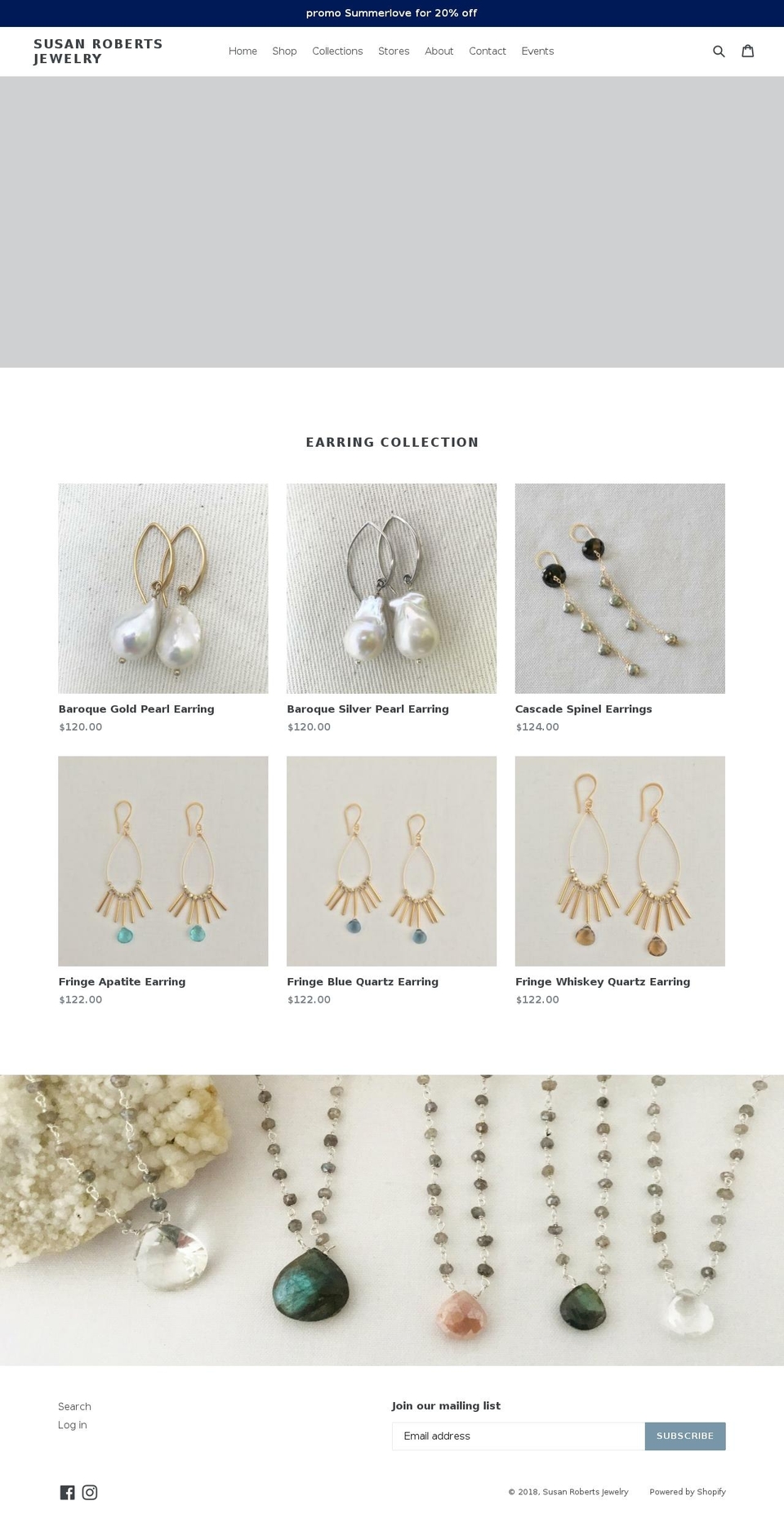 susanrobertsjewelry.com shopify website screenshot