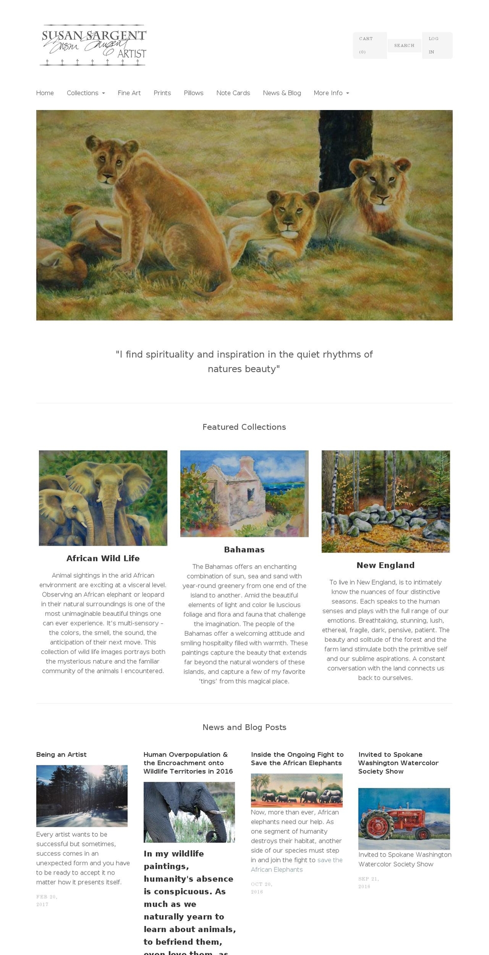 susansargent-artist.com — Shopify storefront screenshot
