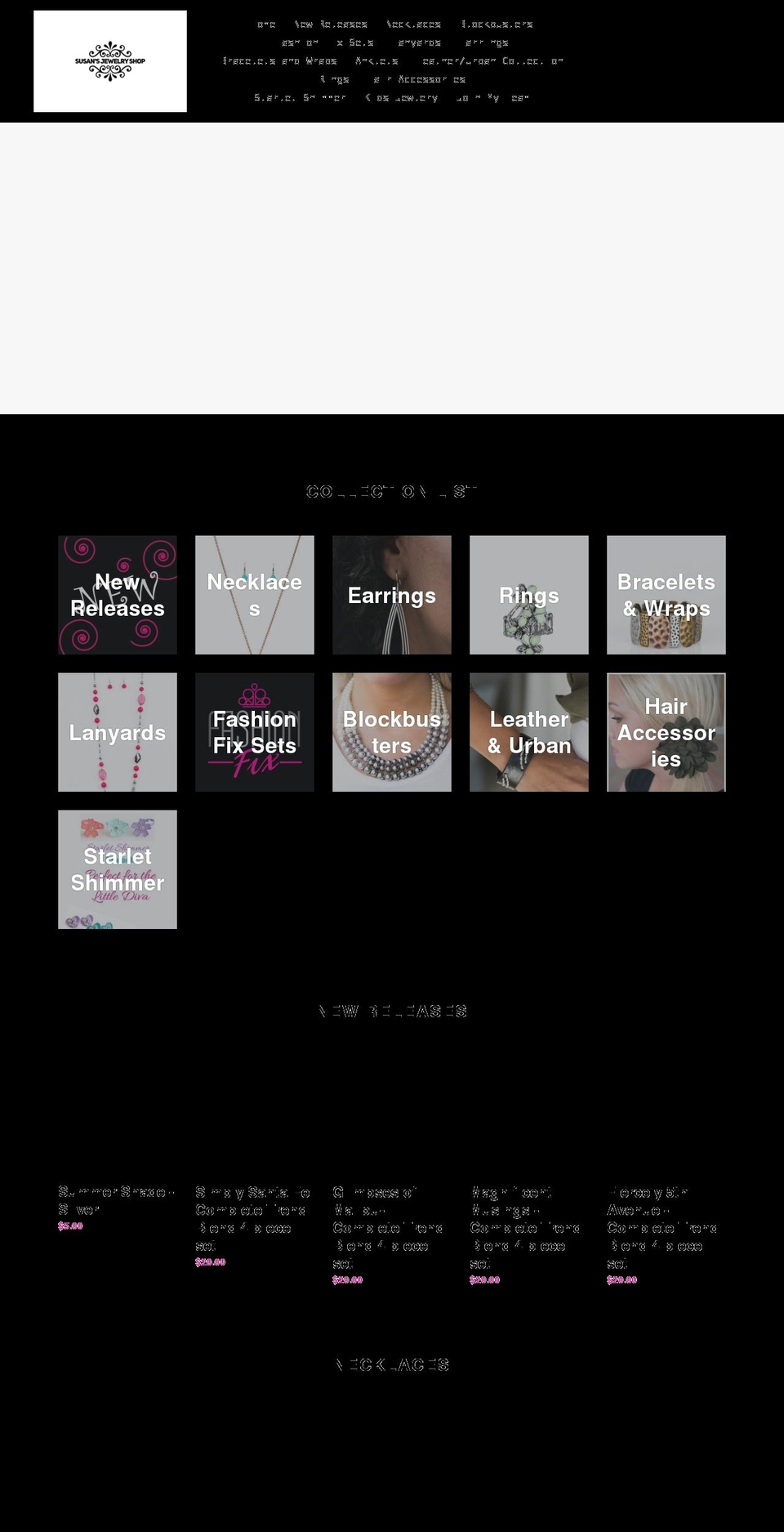 susansjewelryshop.com shopify website screenshot