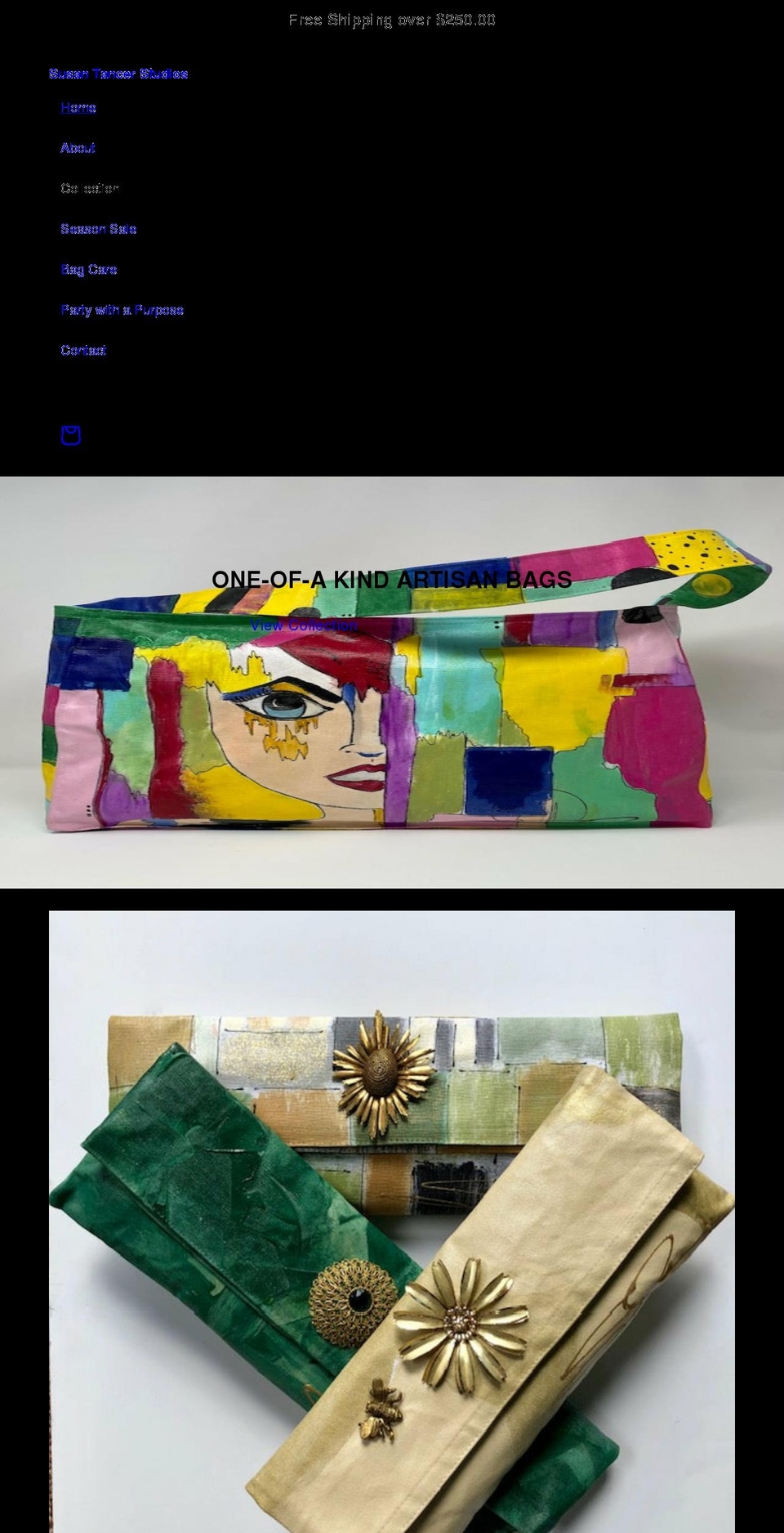 susantancerstudios.com shopify website screenshot