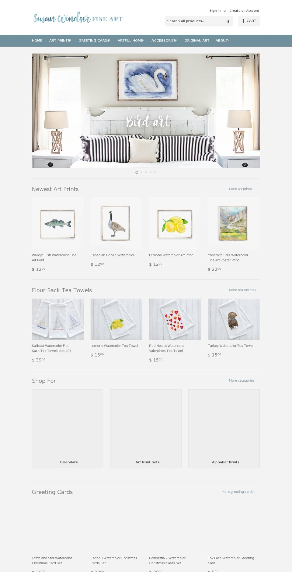 susanwindsor.com shopify website screenshot