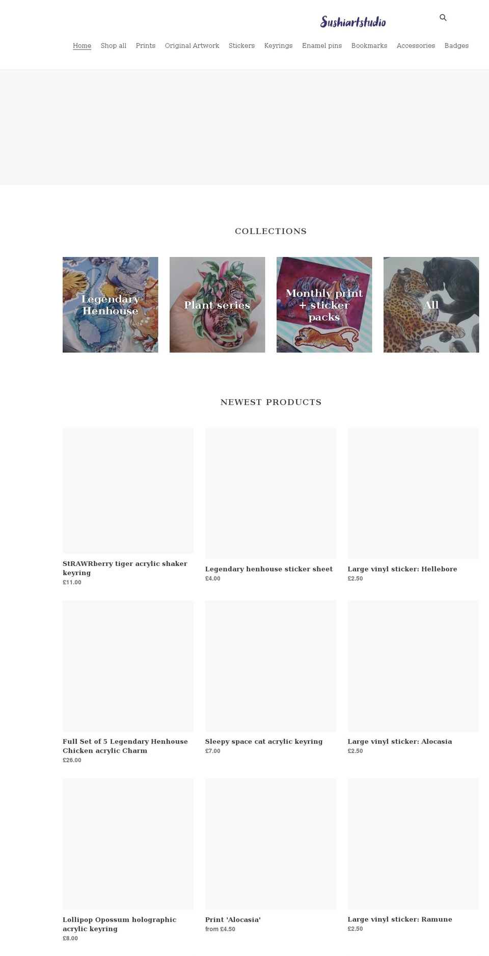 sushiartstudio.com shopify website screenshot