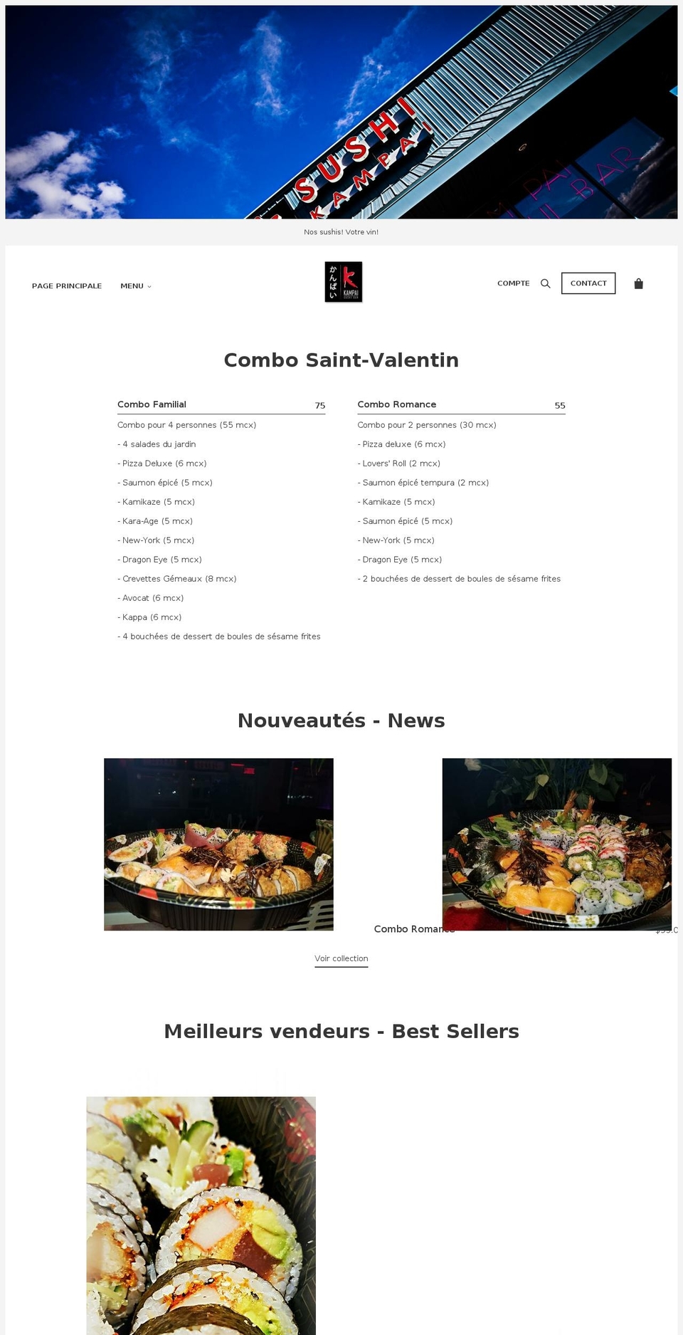sushikampai.ca shopify website screenshot