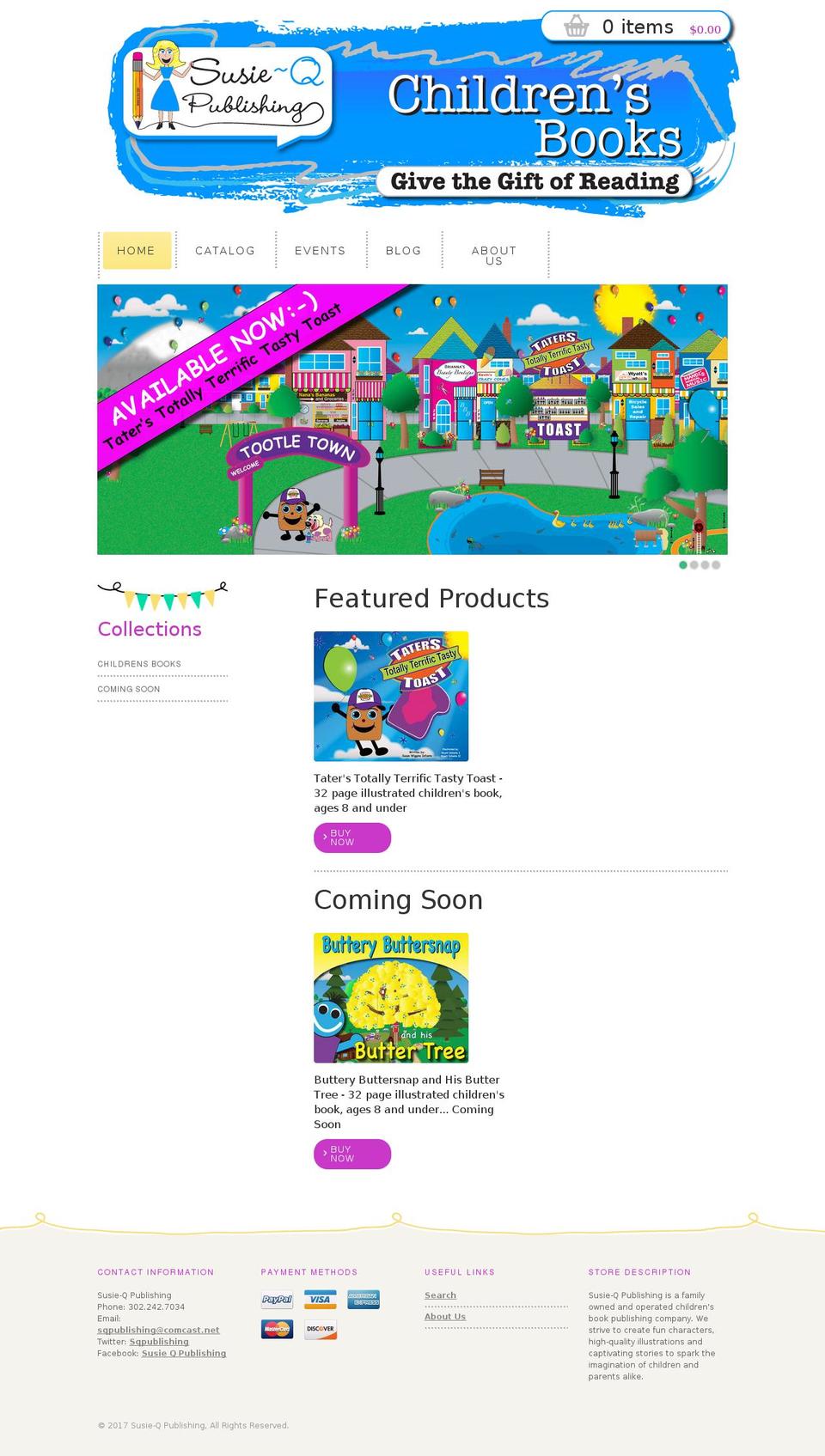 my site Shopify theme site example susieqpublishing.com