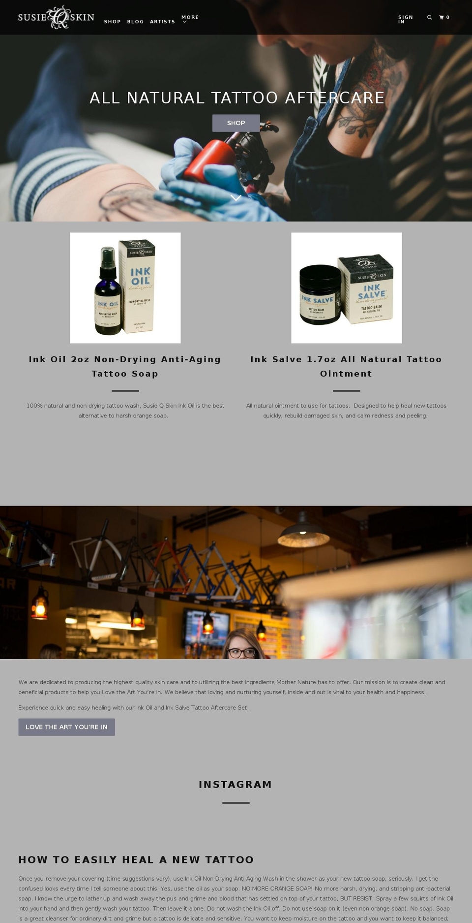 susieqskin.com shopify website screenshot