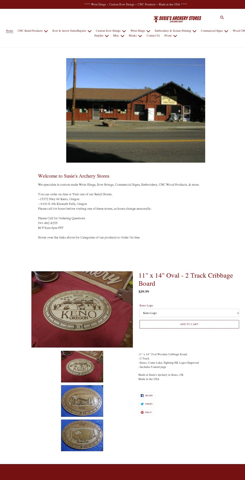 susiesarchery.com shopify website screenshot