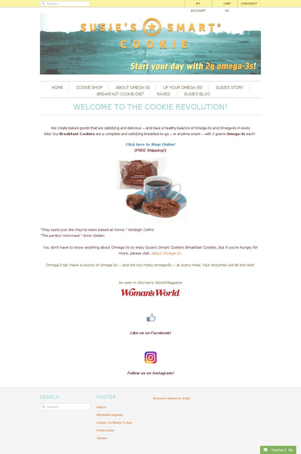 susiessmartcookie.com — Shopify storefront screenshot