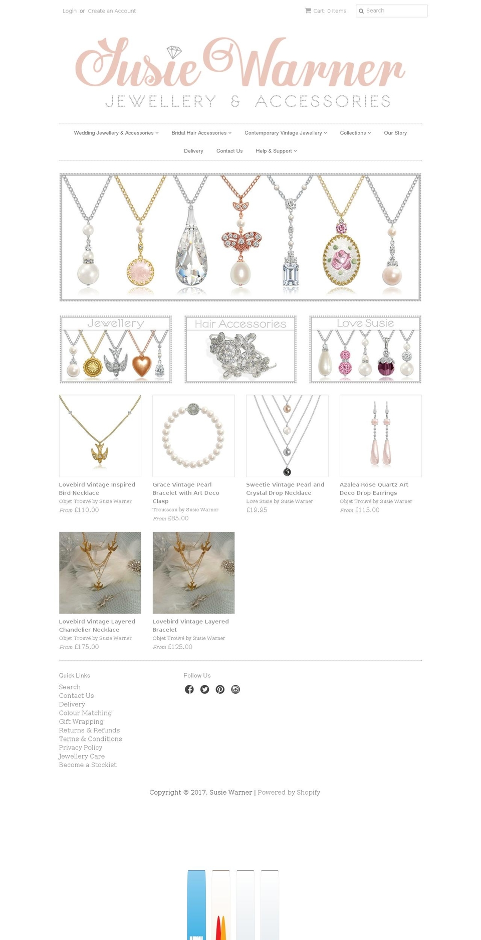 susiewarner.com shopify website screenshot