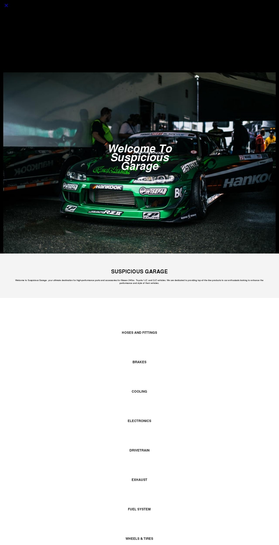 suspicious-garage.myshopify.com shopify website screenshot