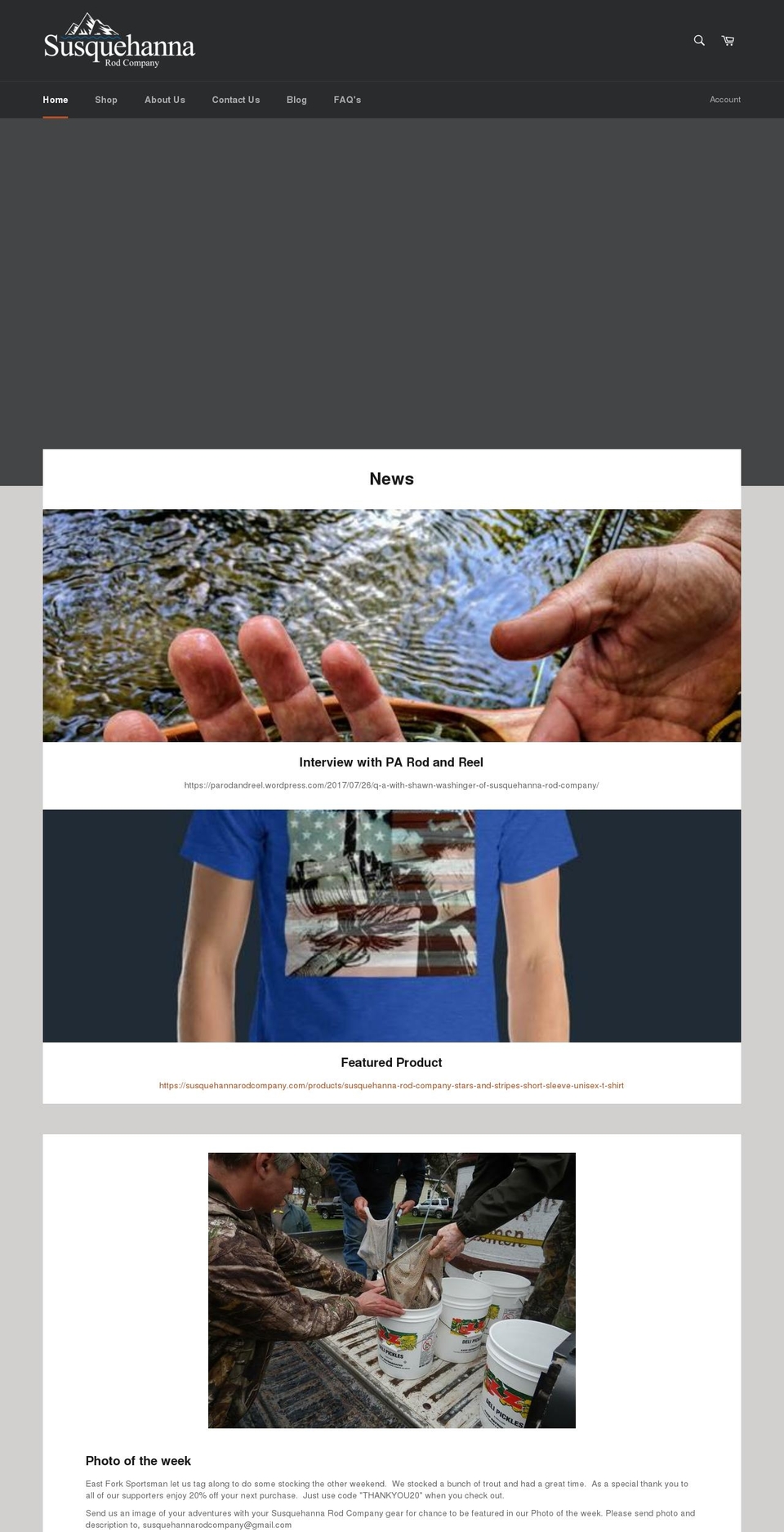 susquehannarodcompany.com — Shopify storefront screenshot