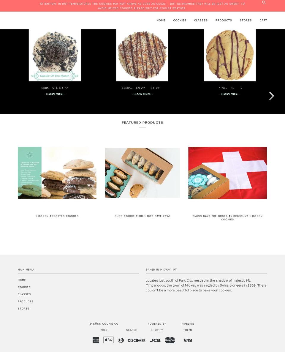 susscookieco.com shopify website screenshot