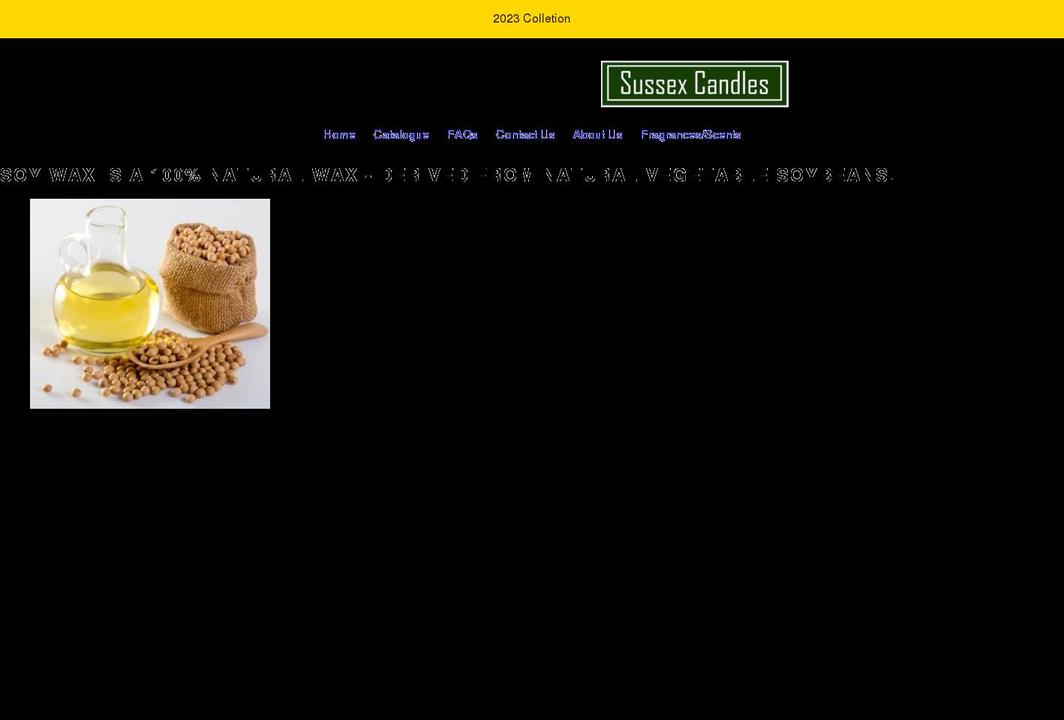 sussexcandles.com shopify website screenshot
