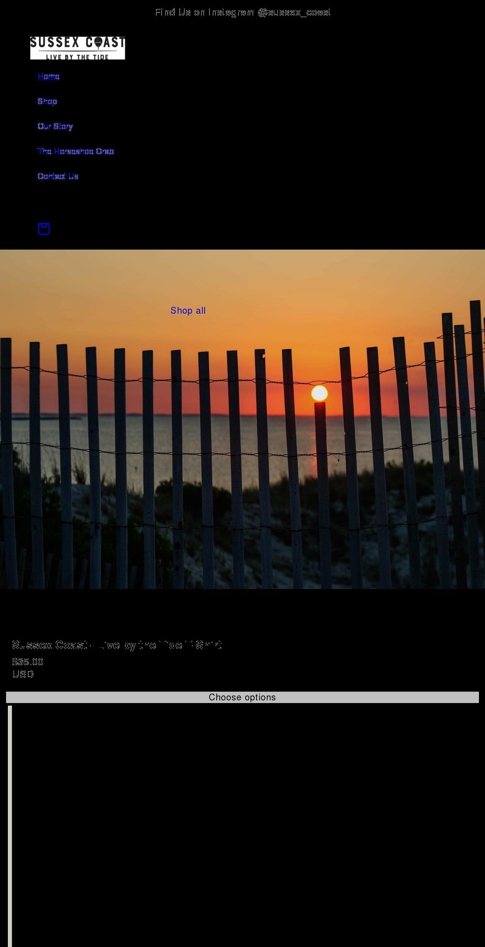 sussexcoast.com shopify website screenshot