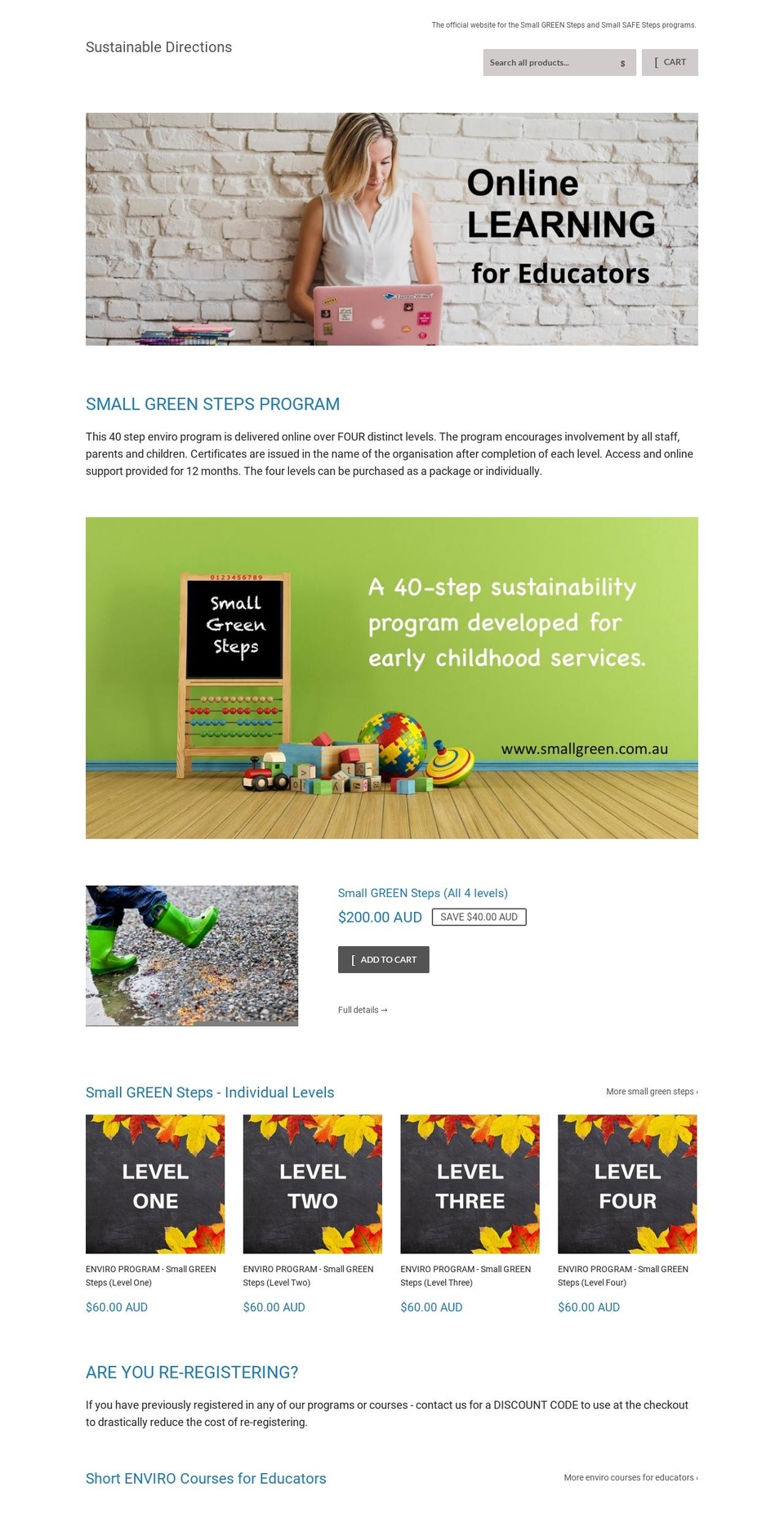 sustainable-directions.com shopify website screenshot