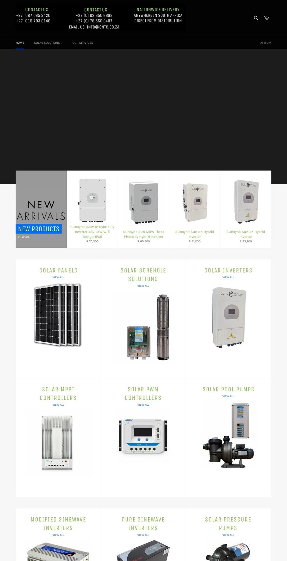 sustainable-energy-solutions.co.za shopify website screenshot