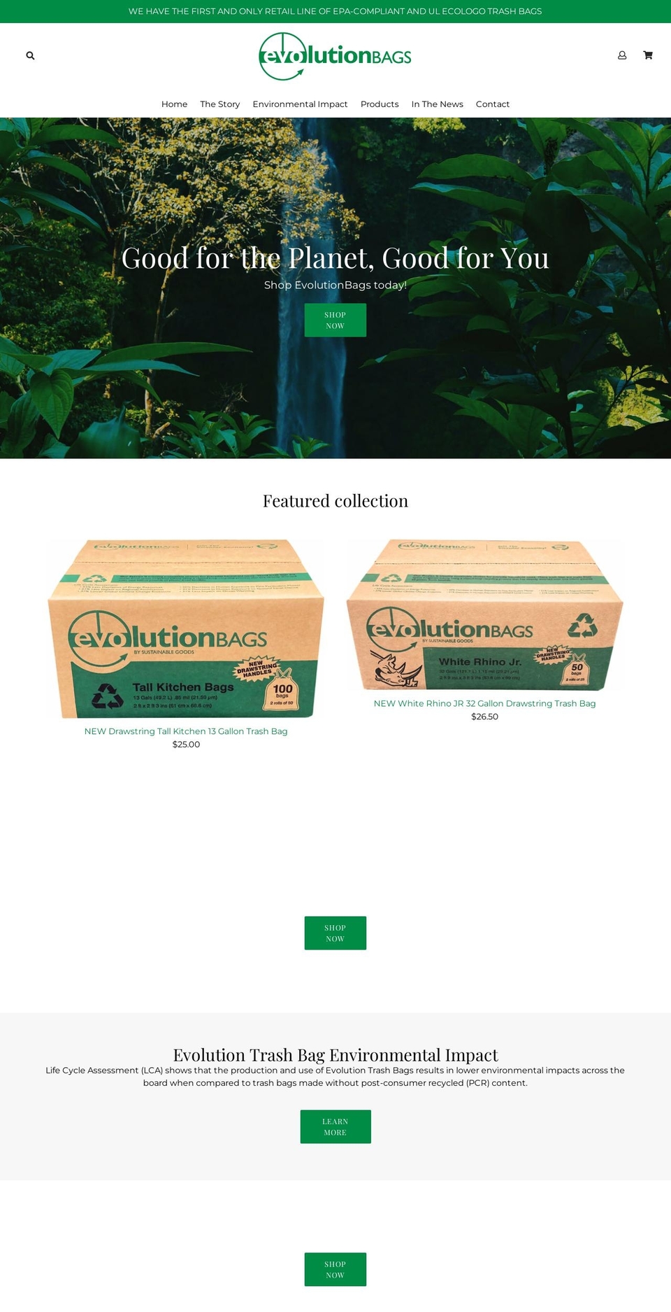 Madsections Shopify theme site example sustainablegoods.com