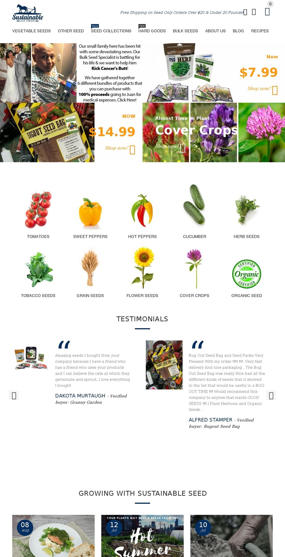 20 Store Shopify theme site example sustainableseedco.com