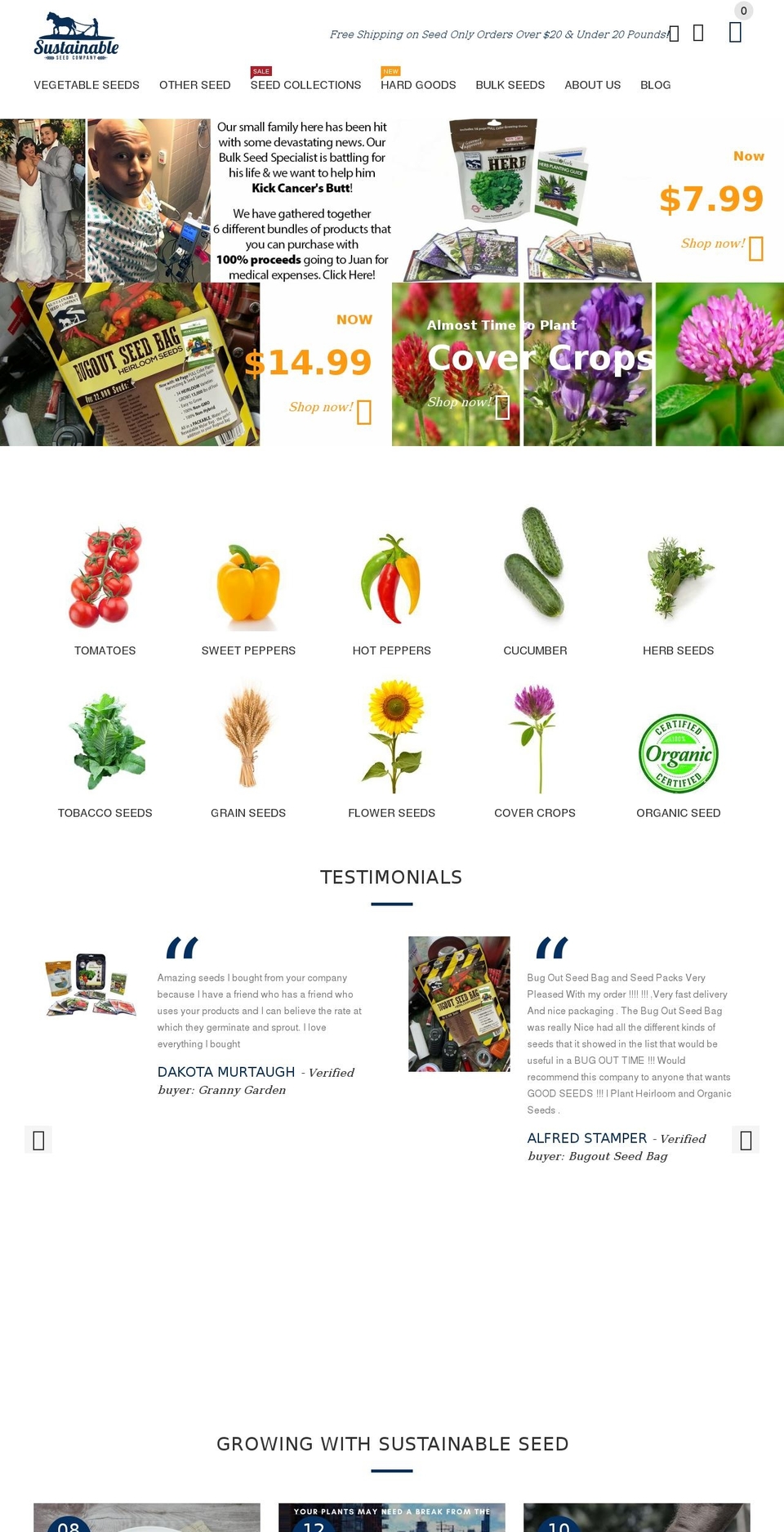 20 Store Shopify theme site example sustainableseedsco.com