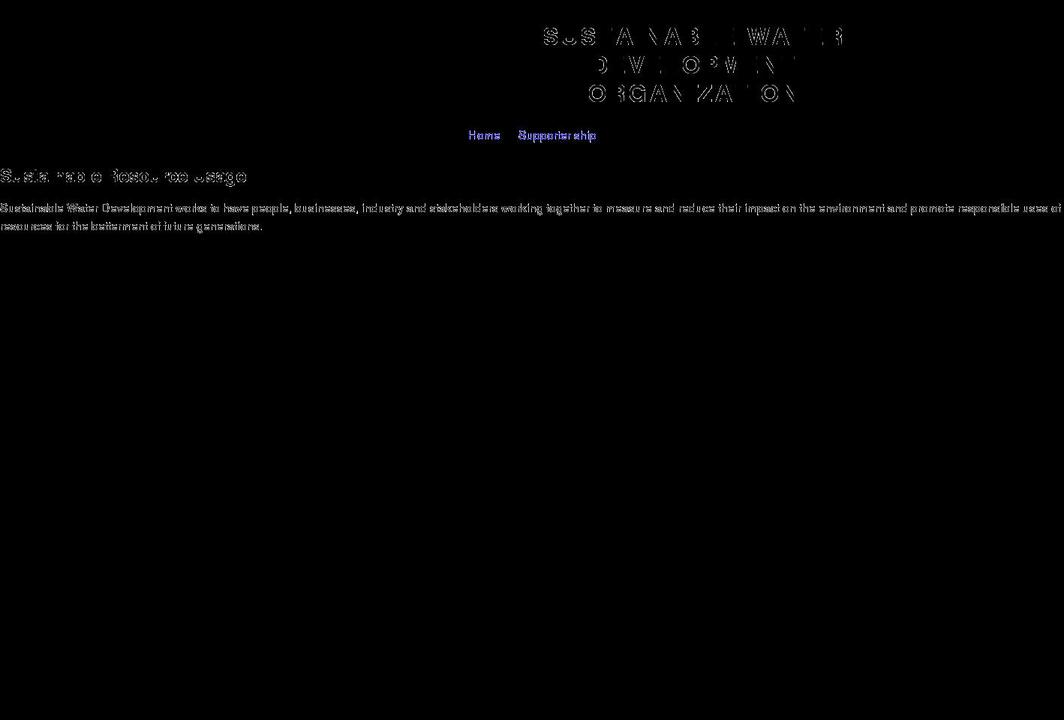sustainablewaterdevelopment.com shopify website screenshot