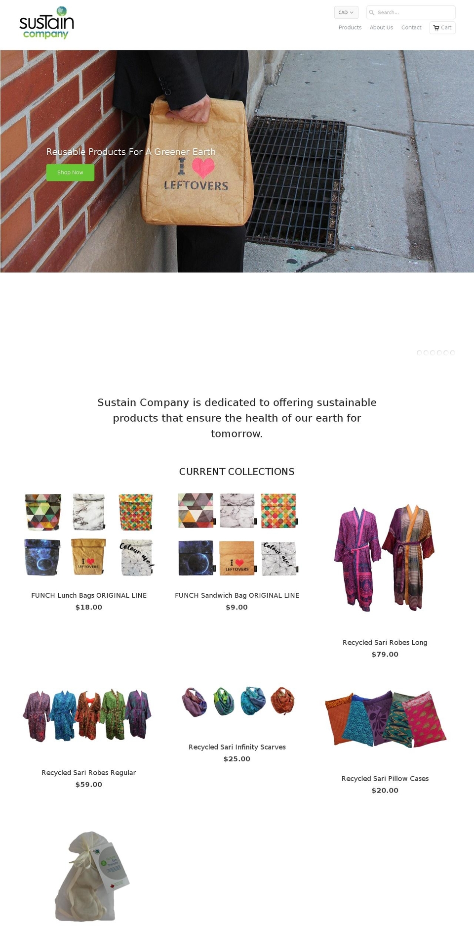 sustaincompany.com shopify website screenshot
