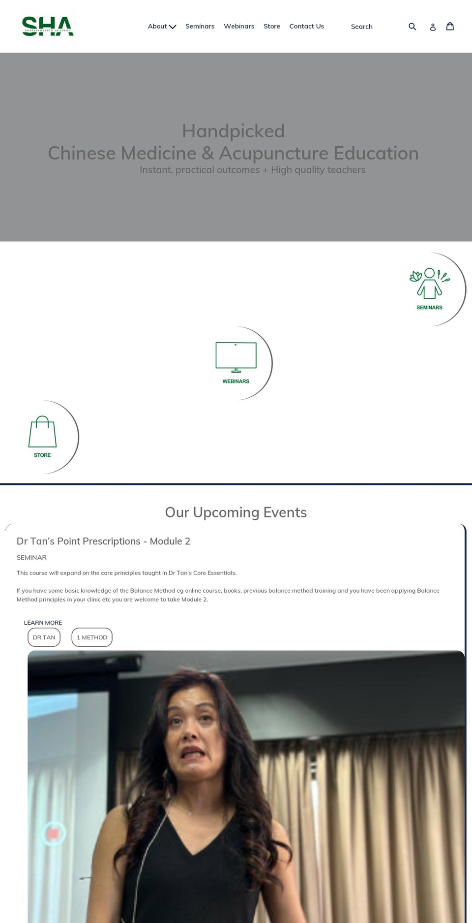 sustainhealthacademy.com.au shopify website screenshot
