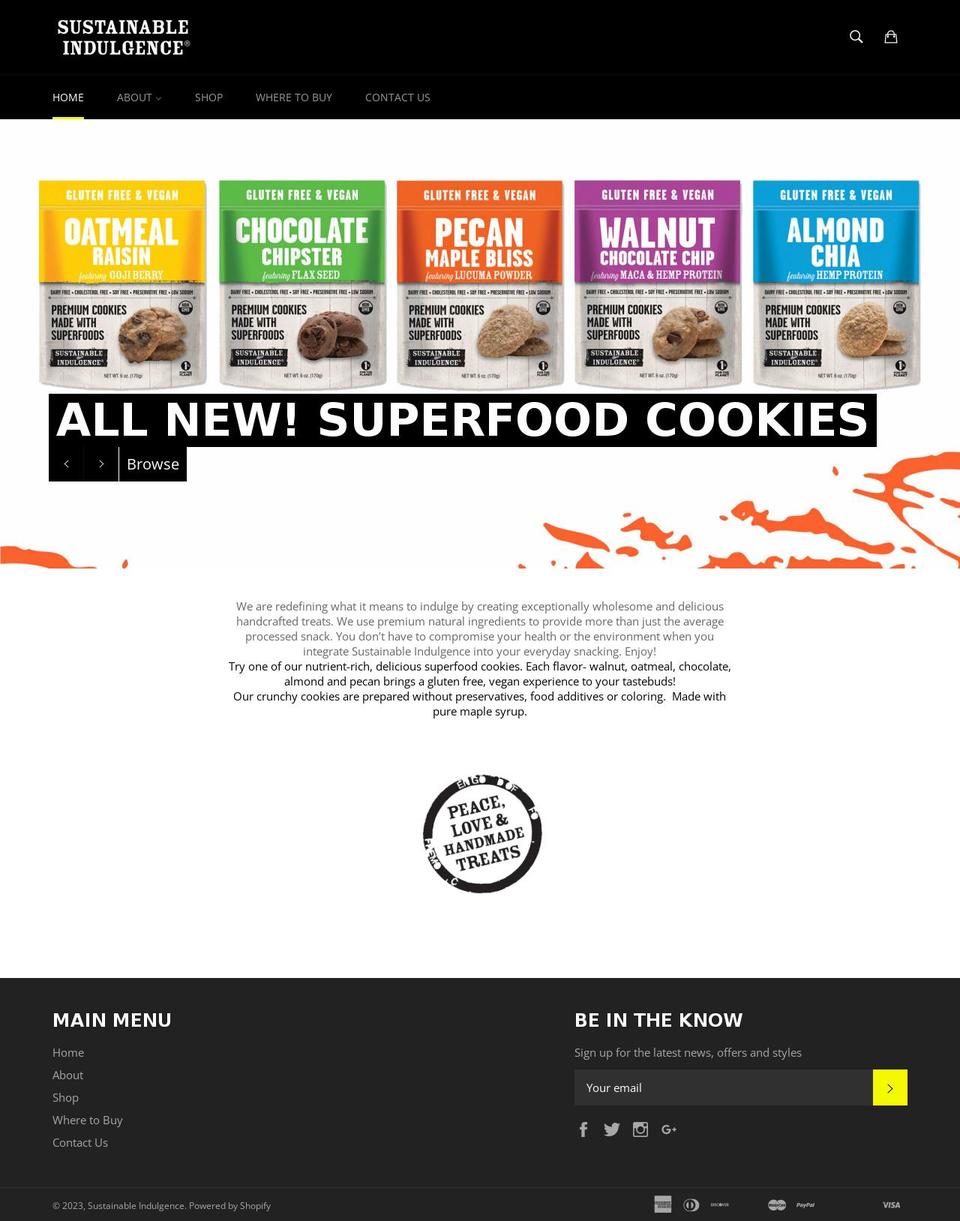 sustainindulge.com — Shopify storefront screenshot
