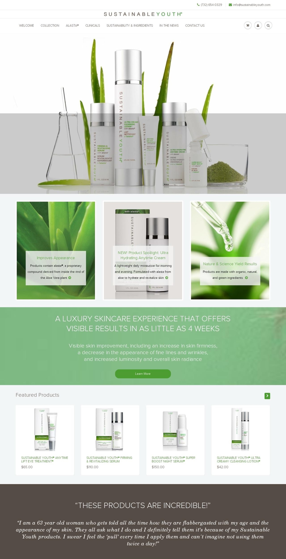 sustainyouryouth.com — Shopify storefront screenshot