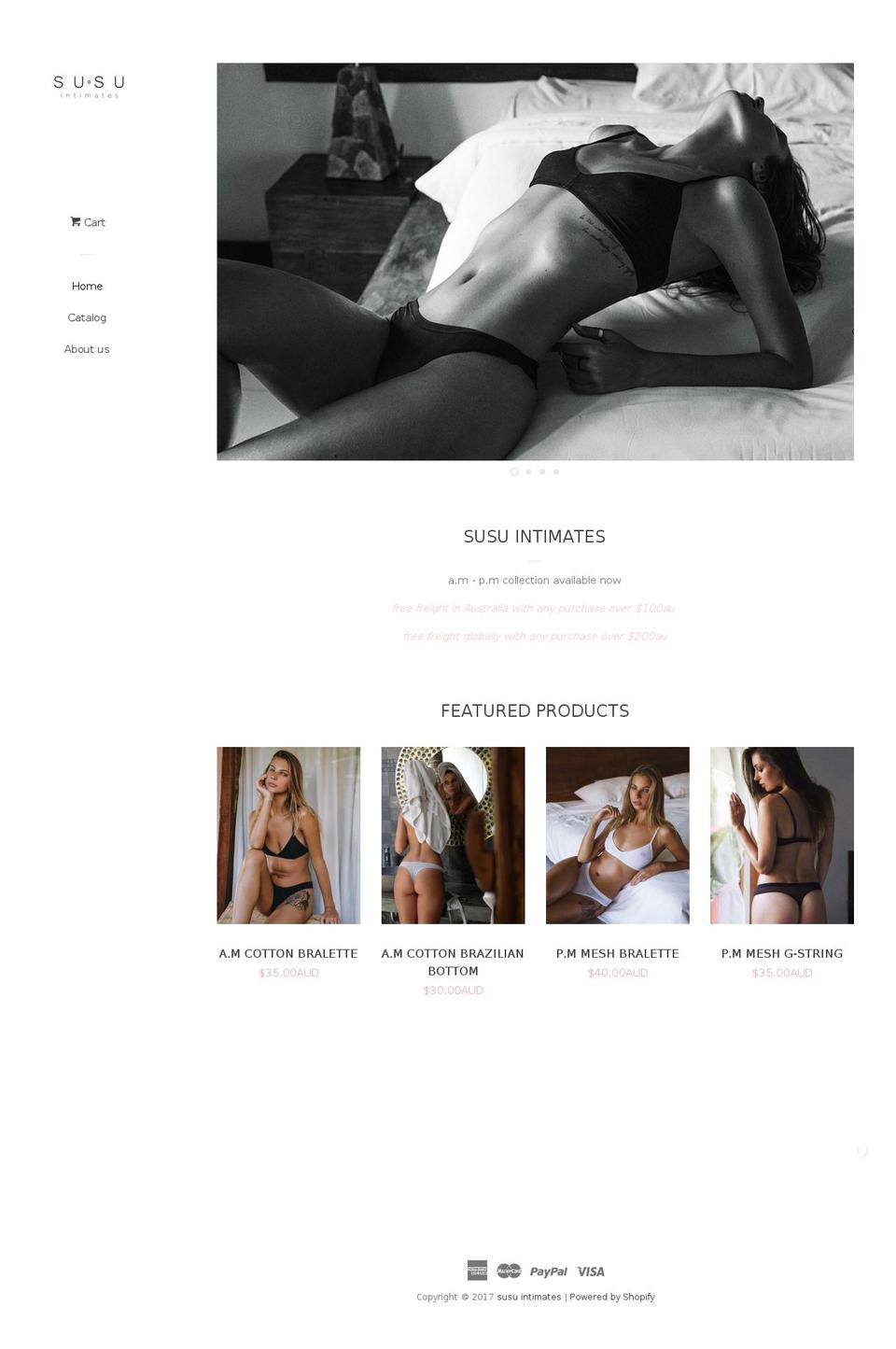 susuintimates.com shopify website screenshot