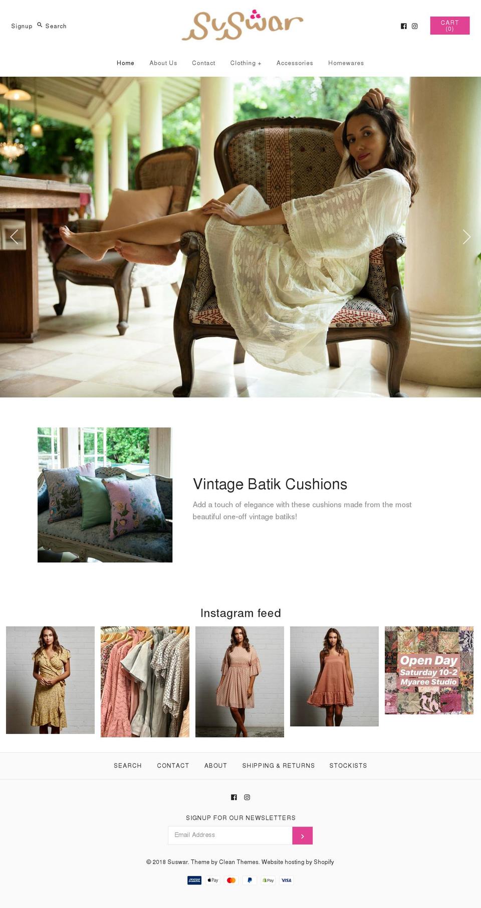 suswarhome.com — Shopify storefront screenshot