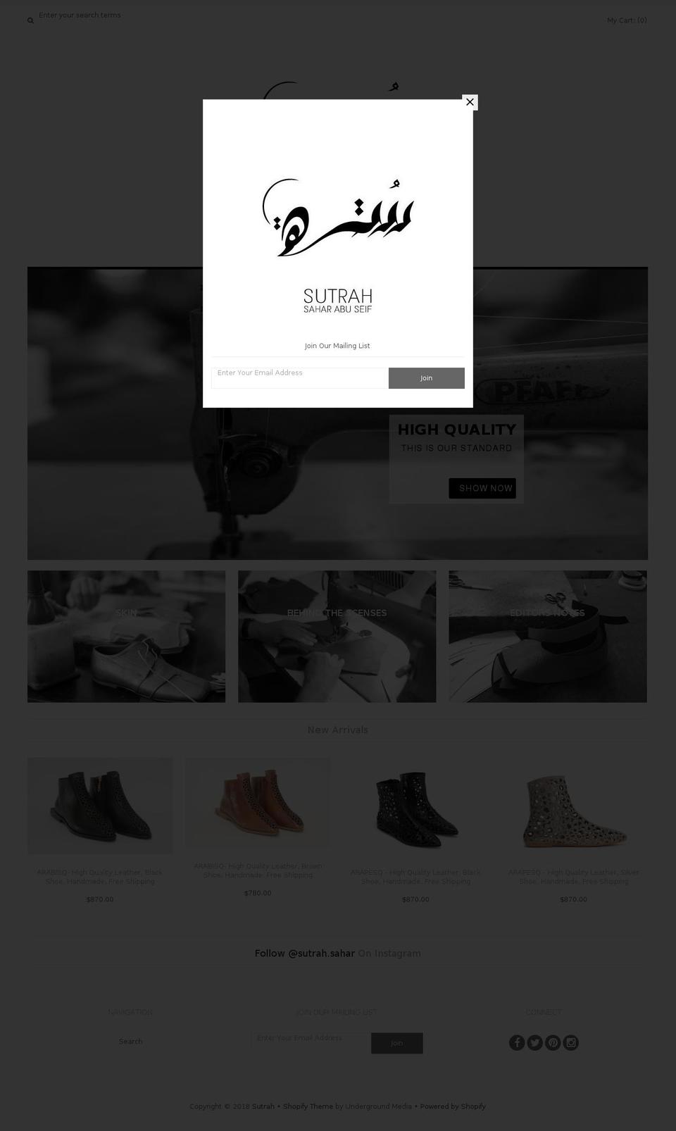 sutrah.online shopify website screenshot