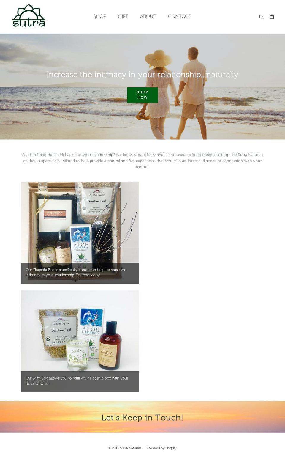 sutranaturals.com — Shopify storefront screenshot